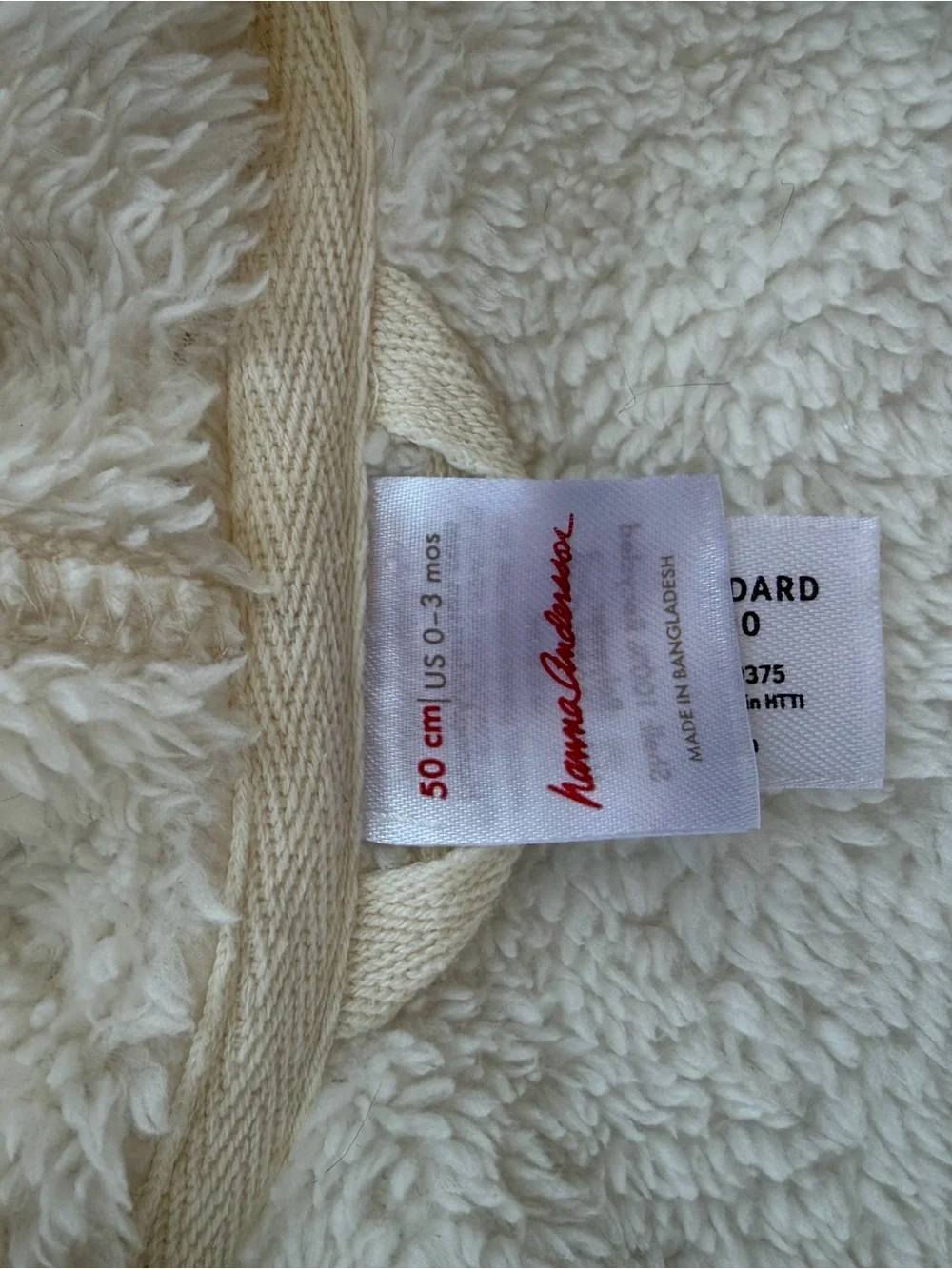 Hannah Anderson Cozy Cream Teddy Fleece One-Piece with Hood